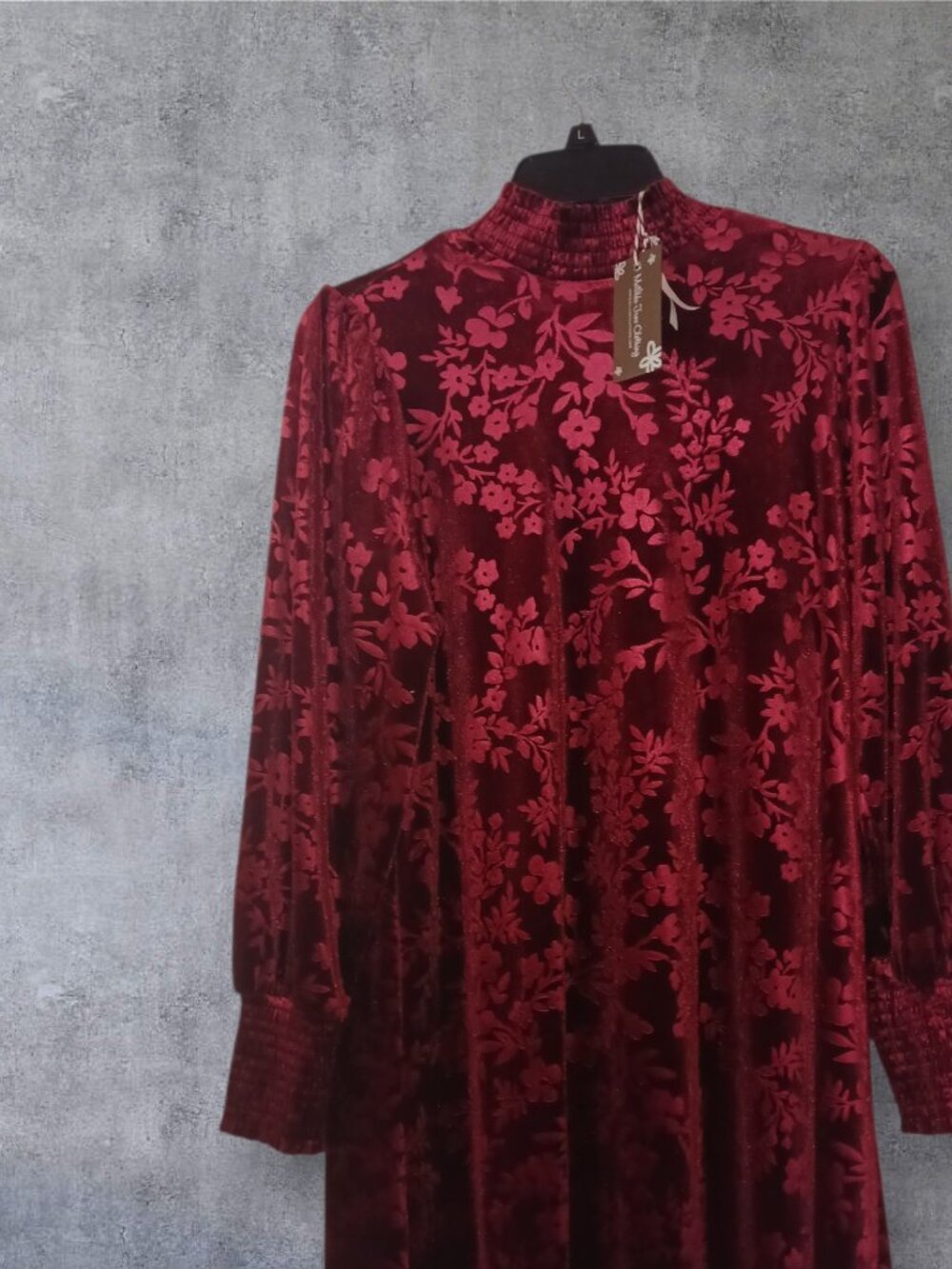 NWT Matilda Jane Burgundy Velvet Floral Dress Size 5 Holiday Christmas